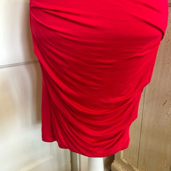 Bebe Elegant Red Off-Shoulder Dress - Picture 4 of 16